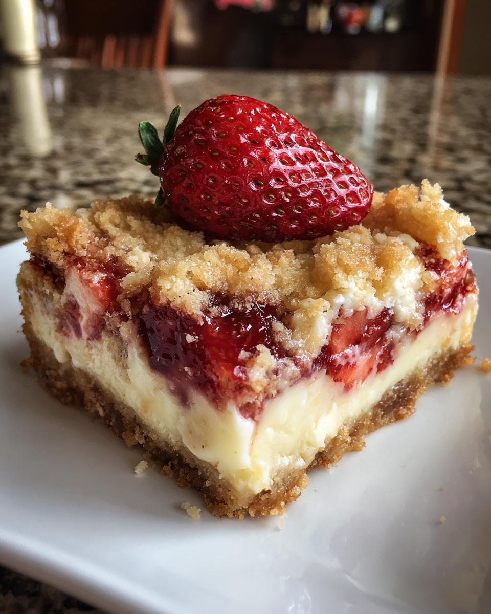 Strawberry Cheesecake Crumble Bars - detail 2