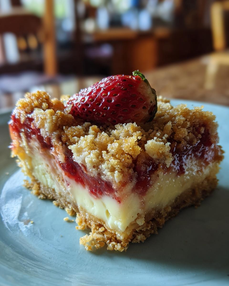 Strawberry Cheesecake Crumble Bars - detail 3