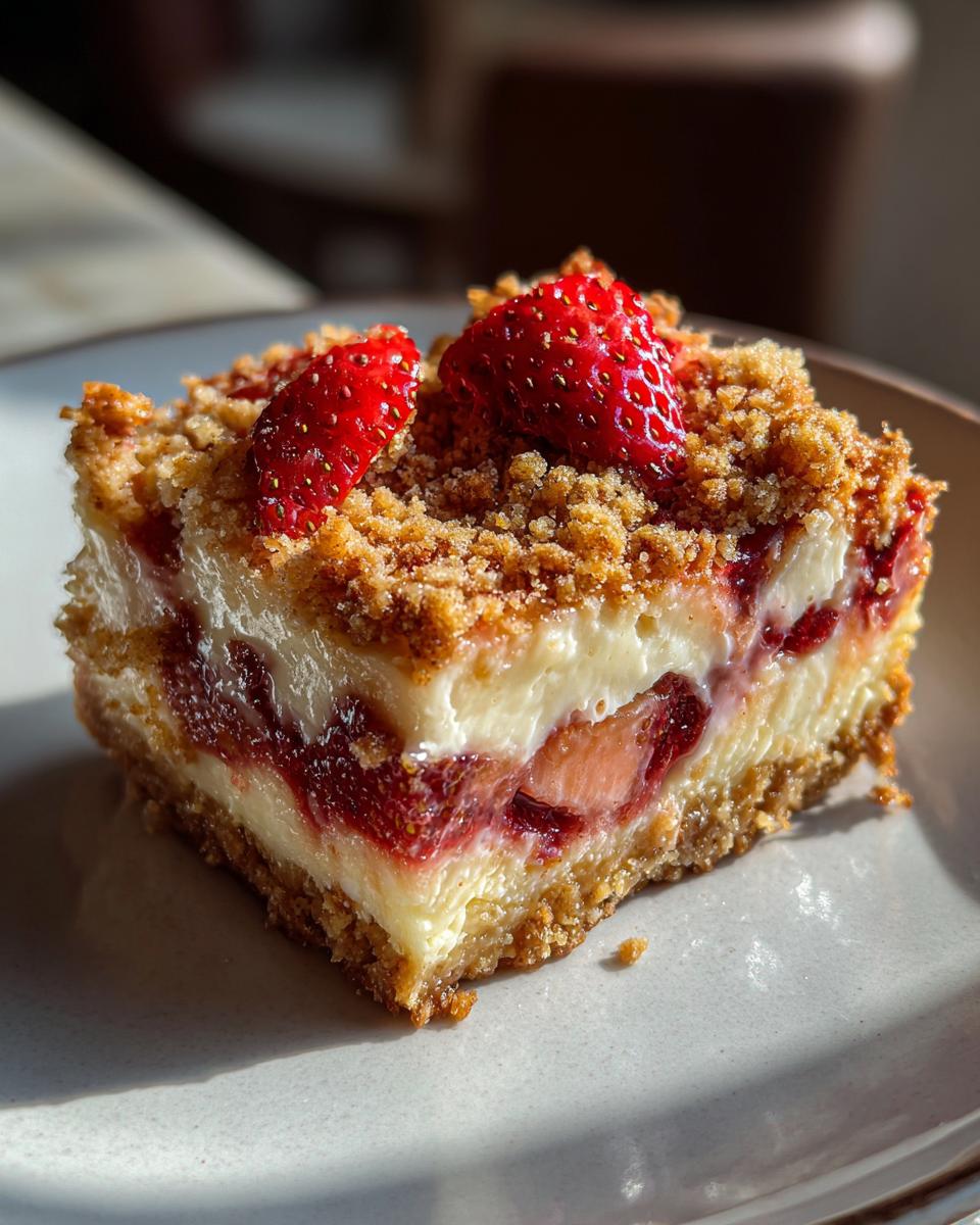 Strawberry Cheesecake Crumble Bars - detail 4