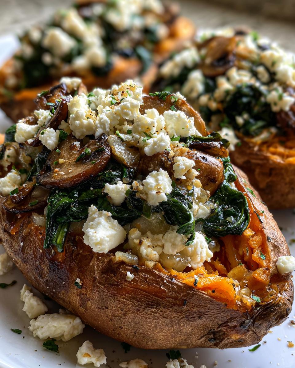 Stuffed Sweet Potatoes with Spinach, Mushroom, and Feta - detail 1