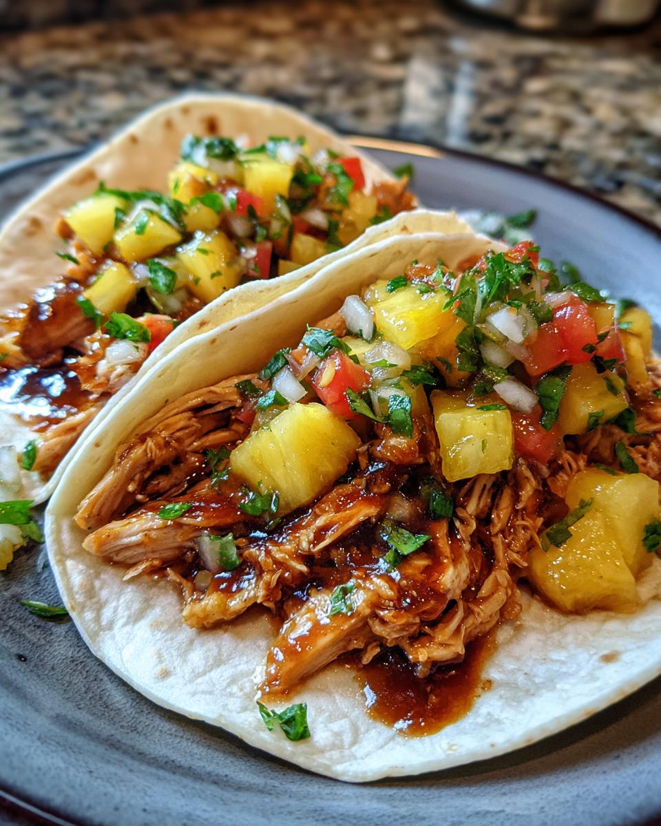 Teriyaki Chicken Tacos with Grilled Pineapple Pear Salsa - detail 3