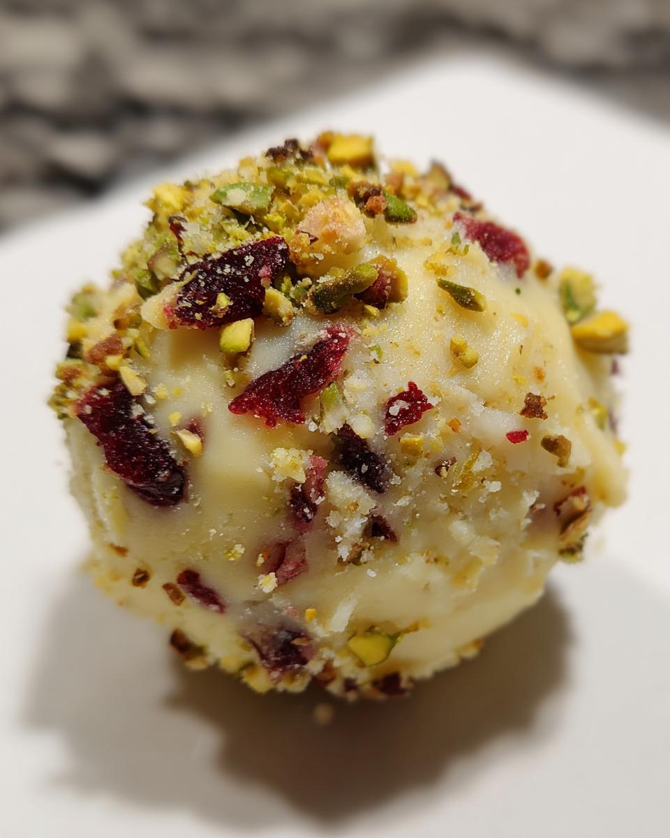 White Chocolate Cranberry Pistachio Truffels Recipe - detail 1