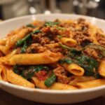 30-Minute Italian Sausage Pasta with Spinach and Mushrooms