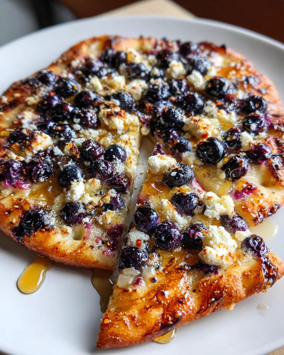 Blueberry Feta Flatbread with Hot Honey - detail 2