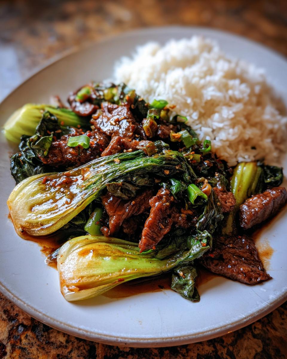 Bok Choy and Beef Stir-fry - detail 2