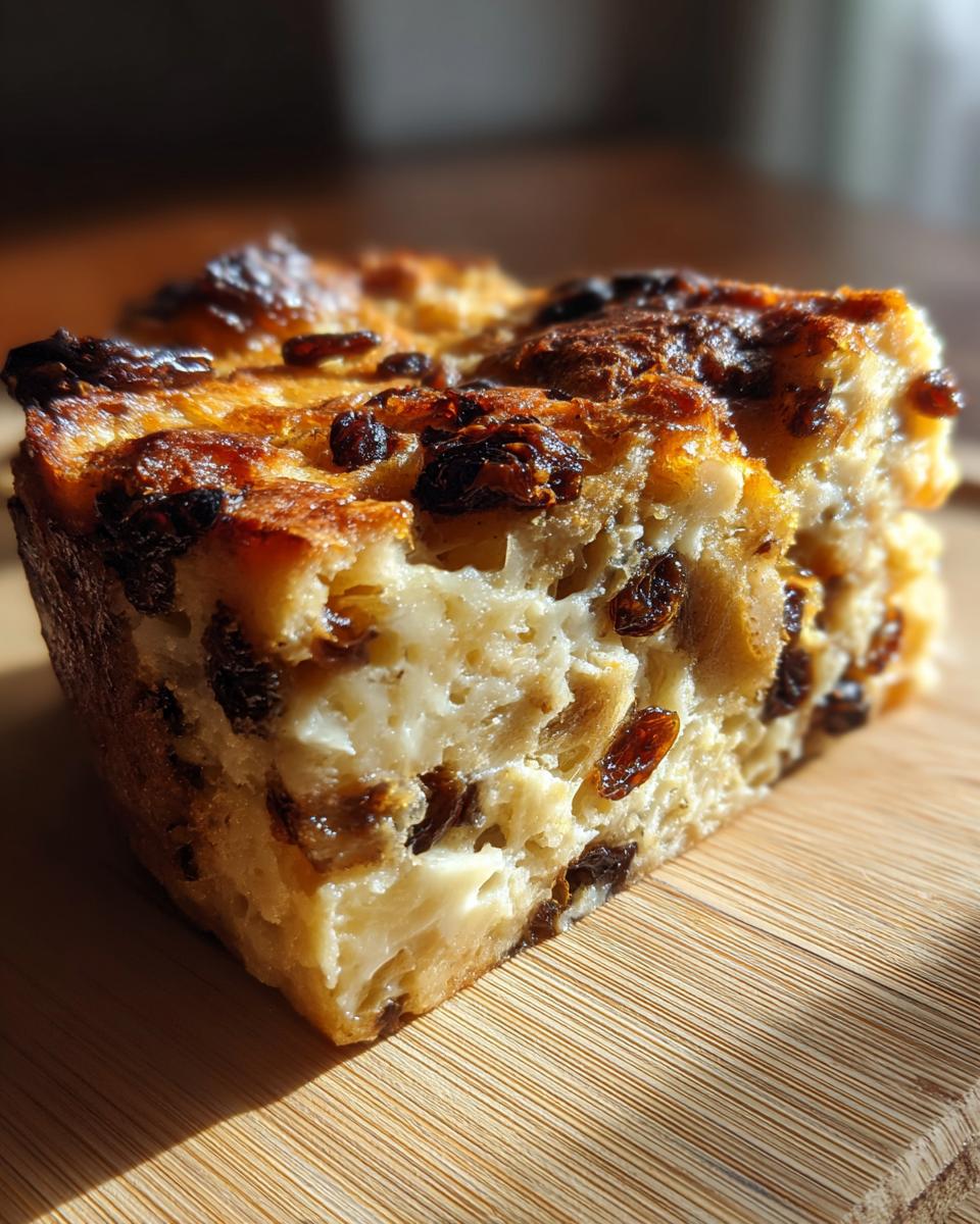 Bread Pudding with Raisins for Christmas - detail 1