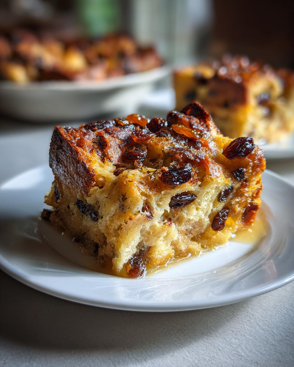Bread Pudding with Raisins for Christmas - detail 2