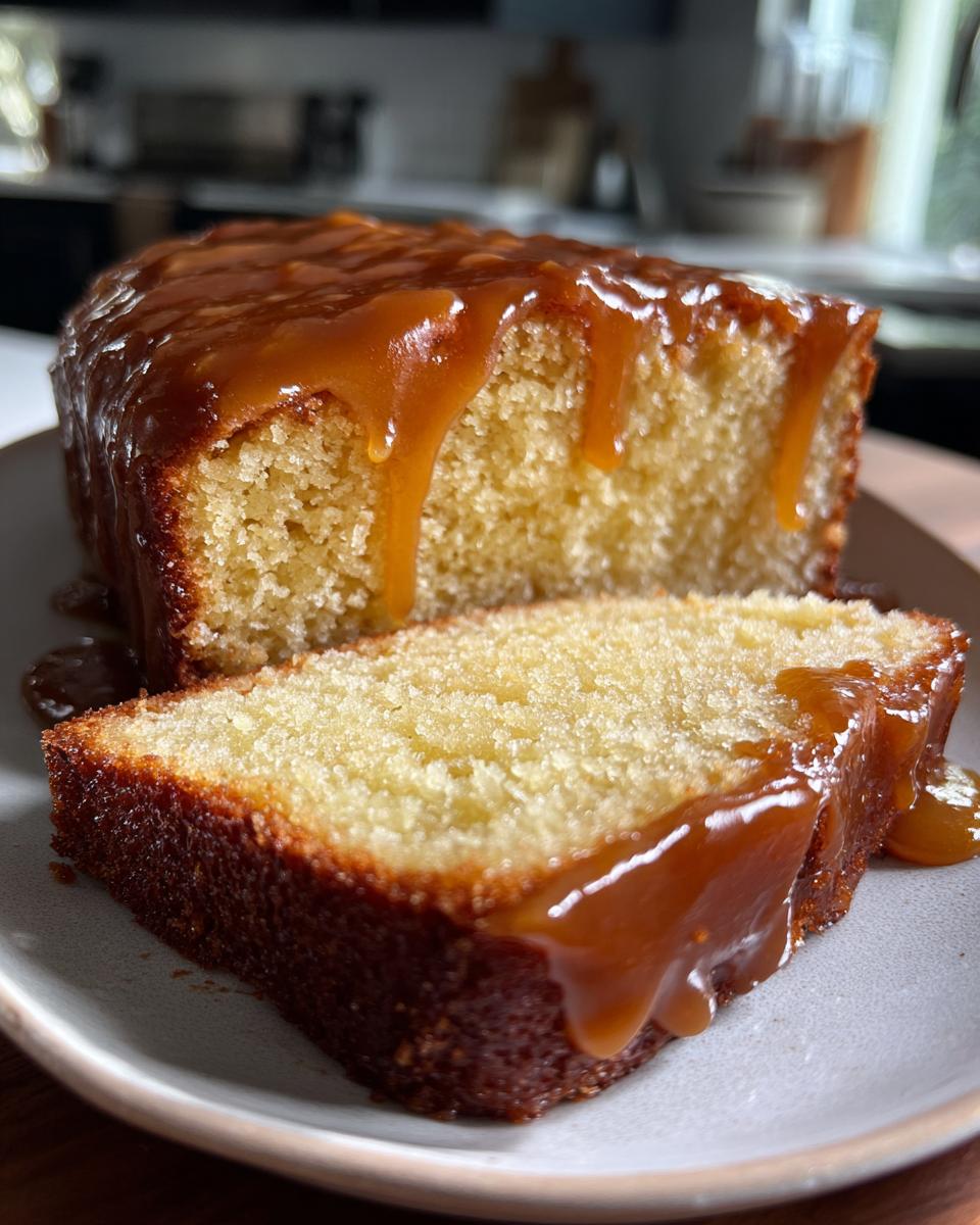 Buttermilk Sour Cream Pound Cake with Southern Caramel Icing for Thanksgiving - detail 2