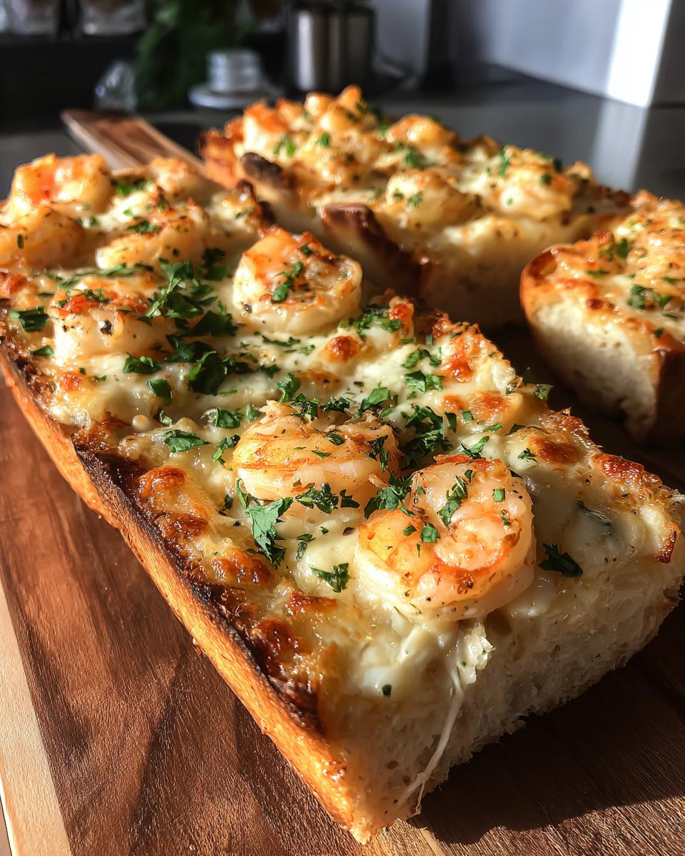 Cheesy Garlic Shrimp Bread - detail 1