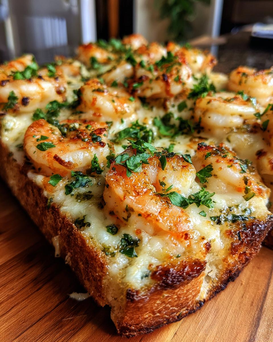 Cheesy Garlic Shrimp Bread - detail 2