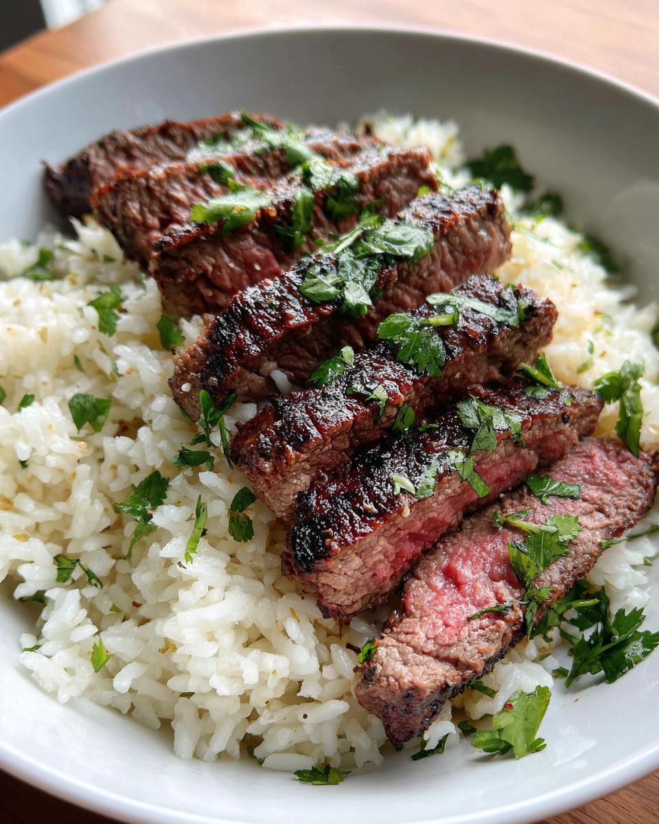 Cilantro Lime Steak and Garlic Rice Bowls - detail 1