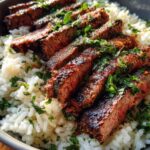 Cilantro Lime Steak and Garlic Rice Bowls