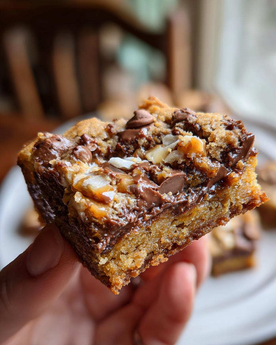 Coconut Toffee Chocolate Chip Cookie Bars for Christmas - detail 1