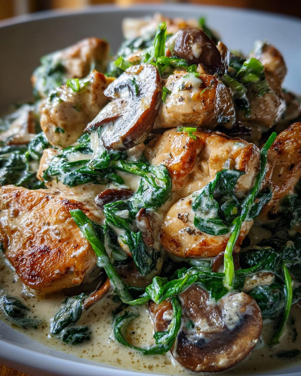 Creamy Chicken with Spinach and Mushrooms - detail 3