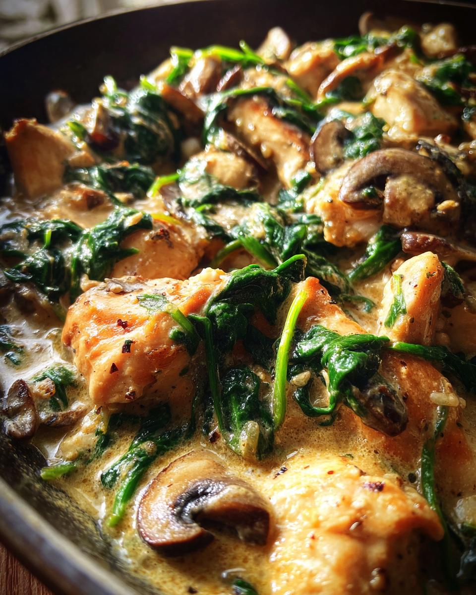 Creamy Chicken with Spinach and Mushrooms - detail 4
