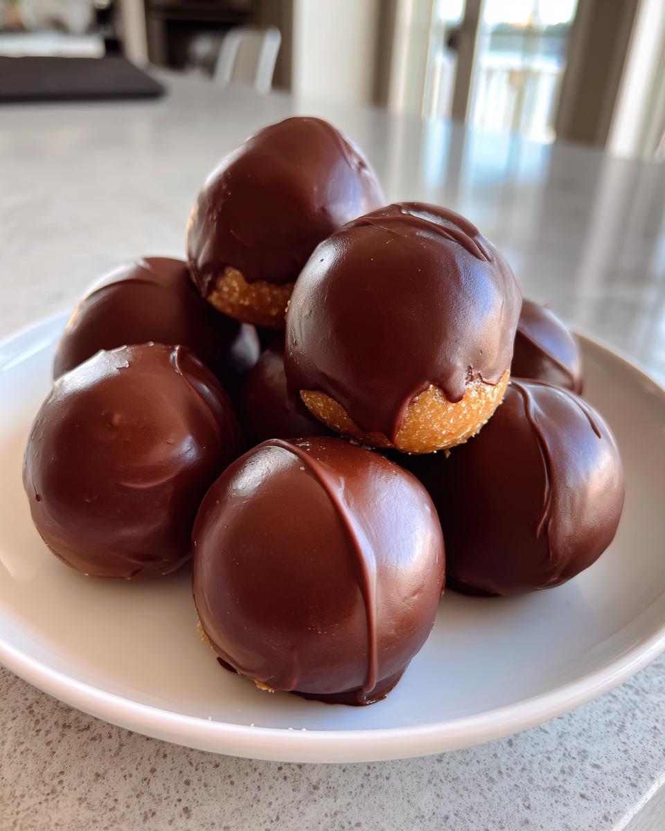 Creamy Peanut Butter Balls with Chocolate Coating - detail 1