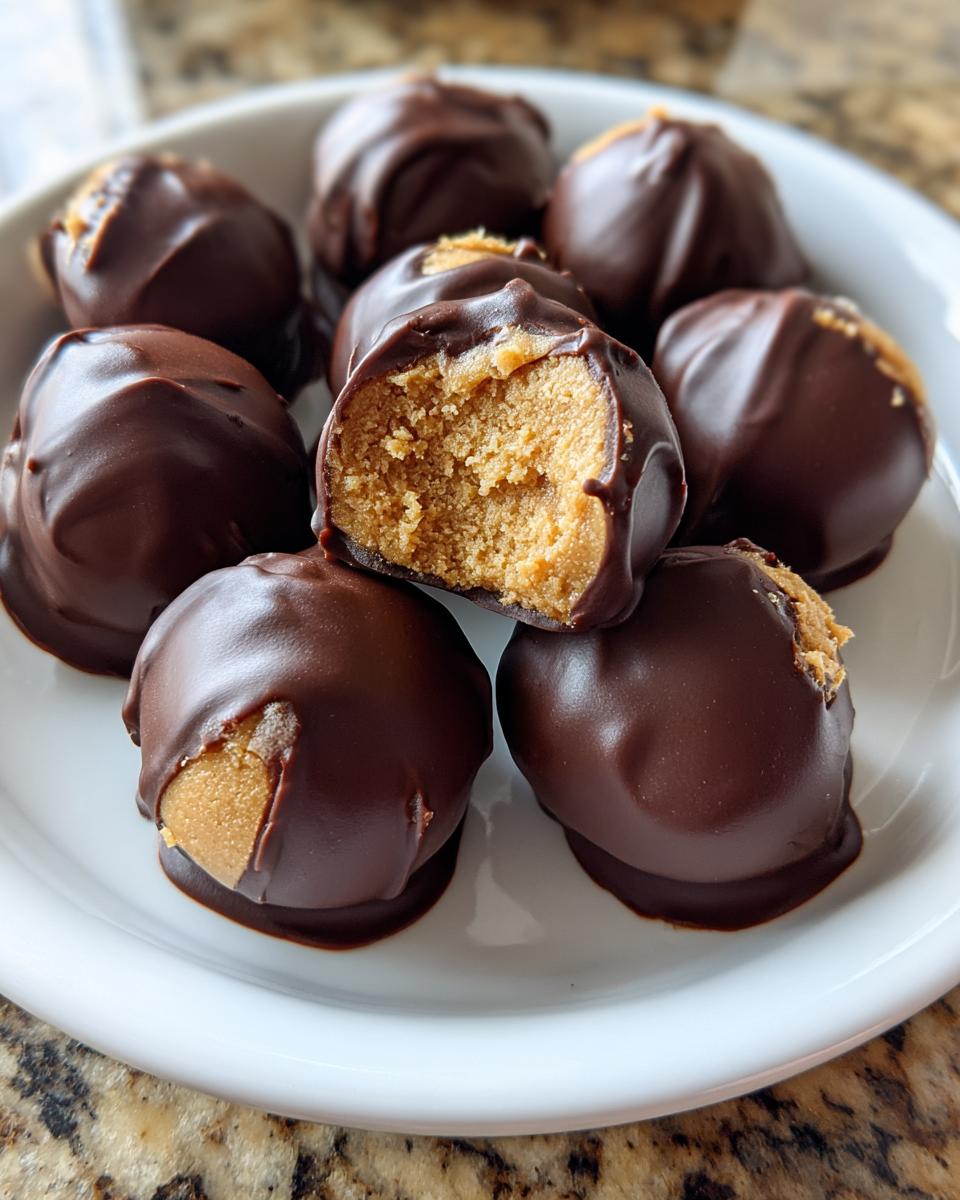 Creamy Peanut Butter Balls with Chocolate Coating - detail 2
