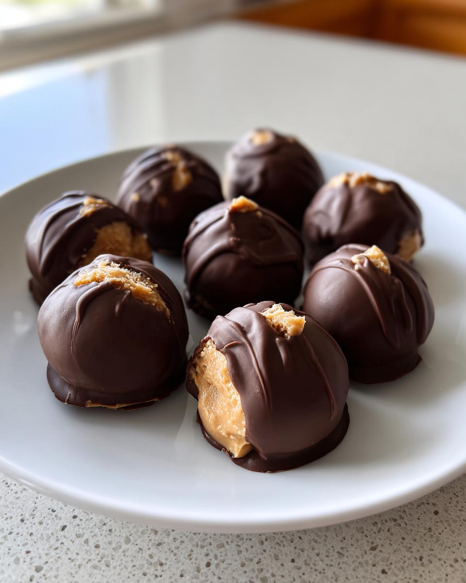 Creamy Peanut Butter Balls with Chocolate Coating - detail 3