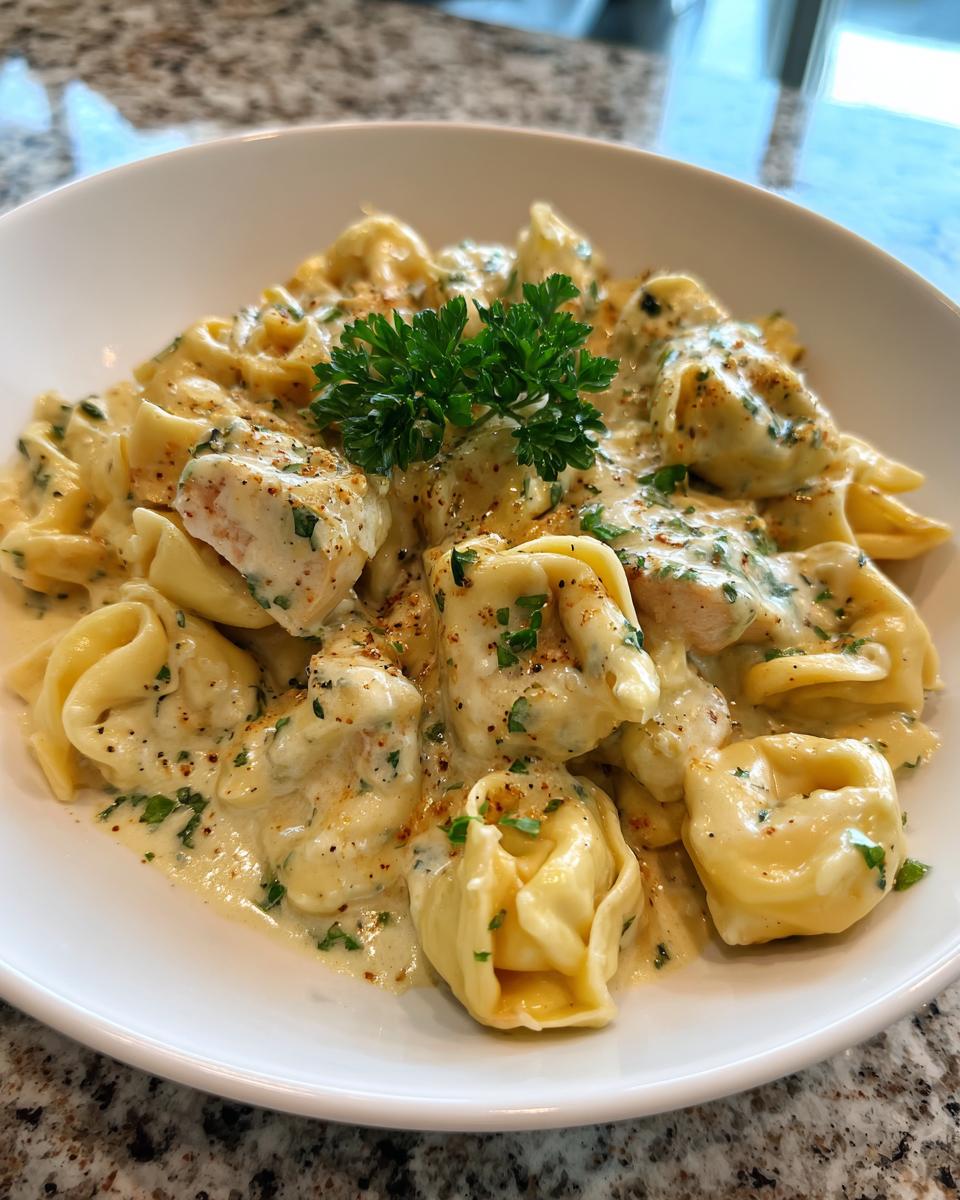 Creamy Velveeta Chicken Tortellini with Garlic Cheese Sauce - detail 1