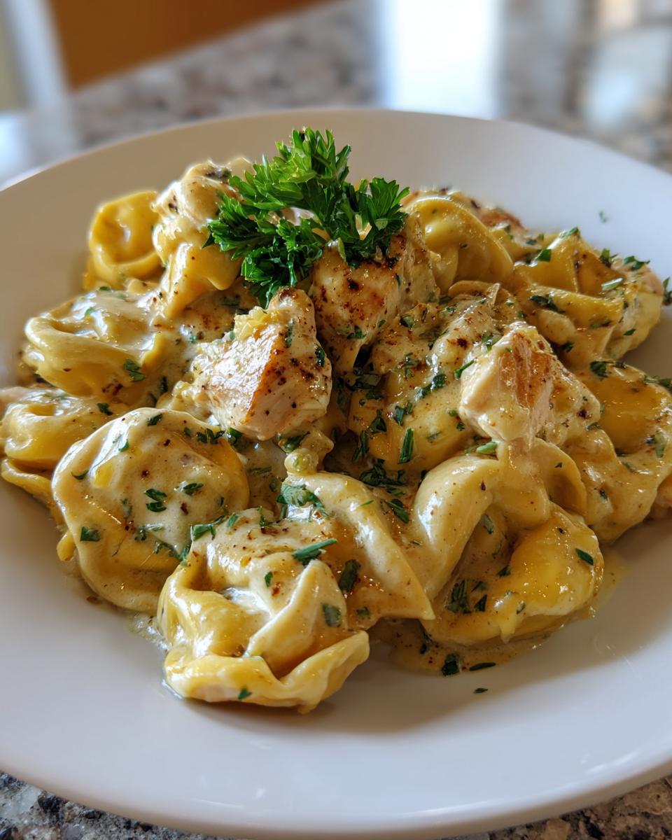 Creamy Velveeta Chicken Tortellini with Garlic Cheese Sauce - detail 2