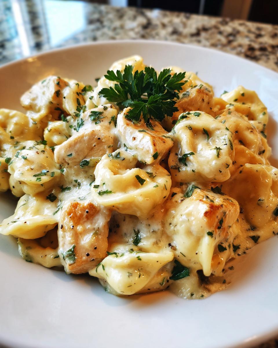 Creamy Velveeta Chicken Tortellini with Garlic Cheese Sauce - detail 3