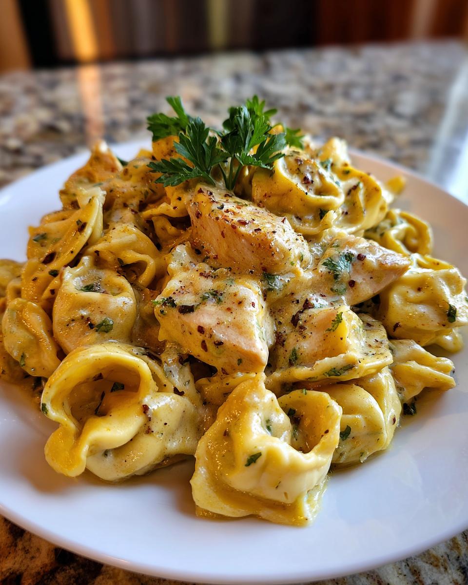 Creamy Velveeta Chicken Tortellini with Garlic Cheese Sauce - detail 4