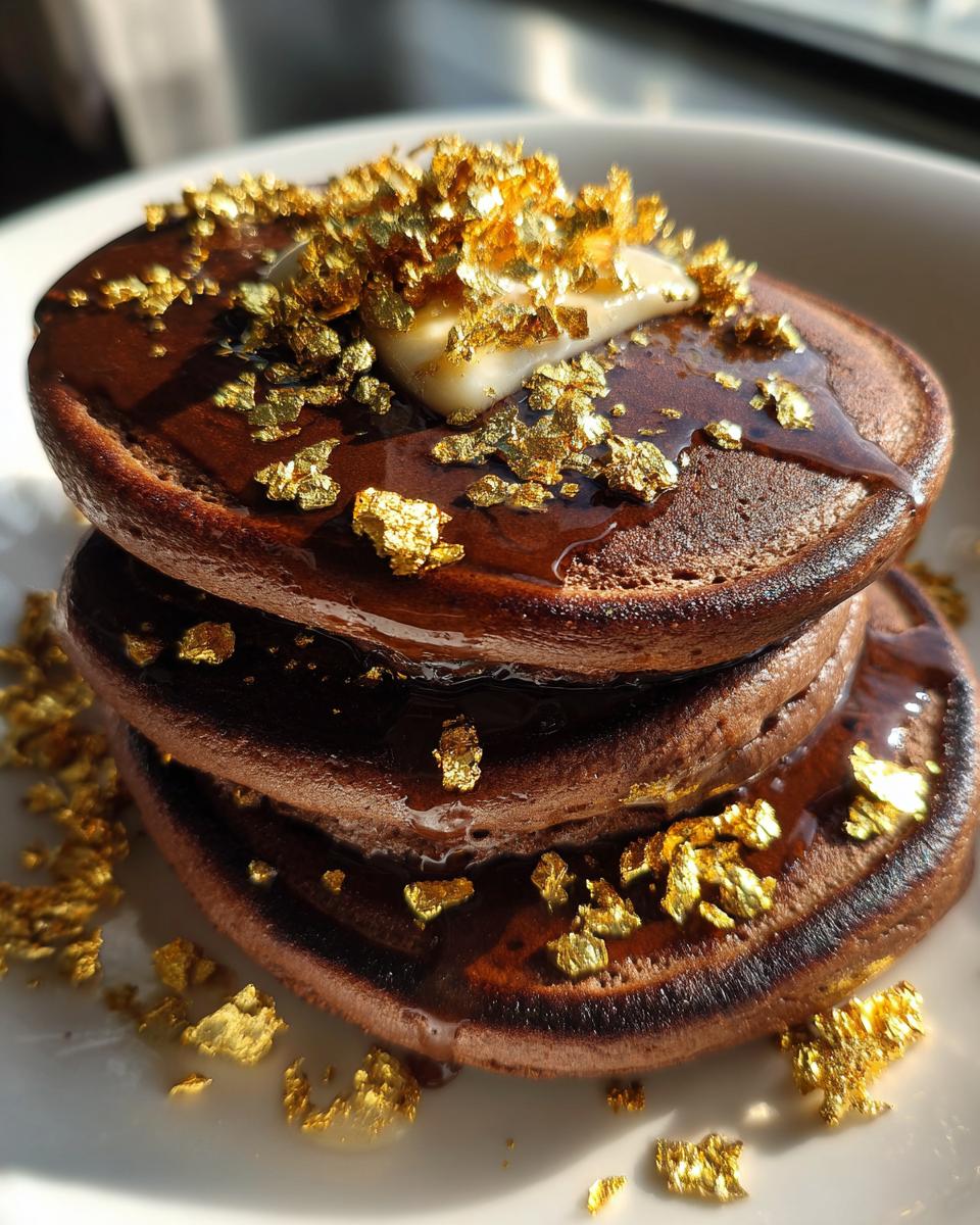 Dubai Chocolate Pancakes with Gold Flakes for Christmas - detail 1