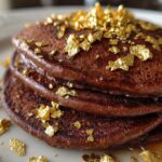 Dubai Chocolate Pancakes with Gold Flakes for Christmas