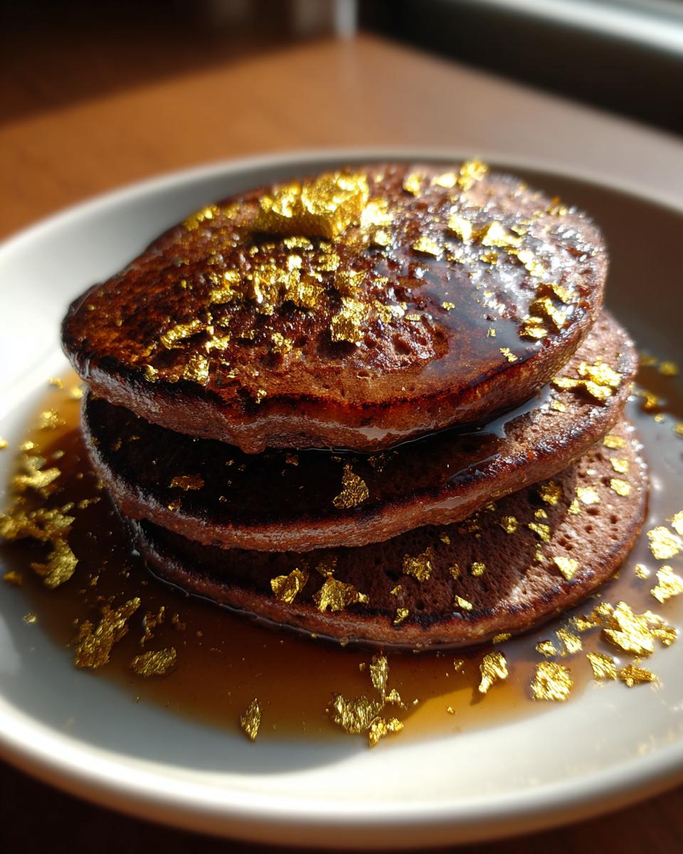 Dubai Chocolate Pancakes with Gold Flakes for Christmas - detail 2