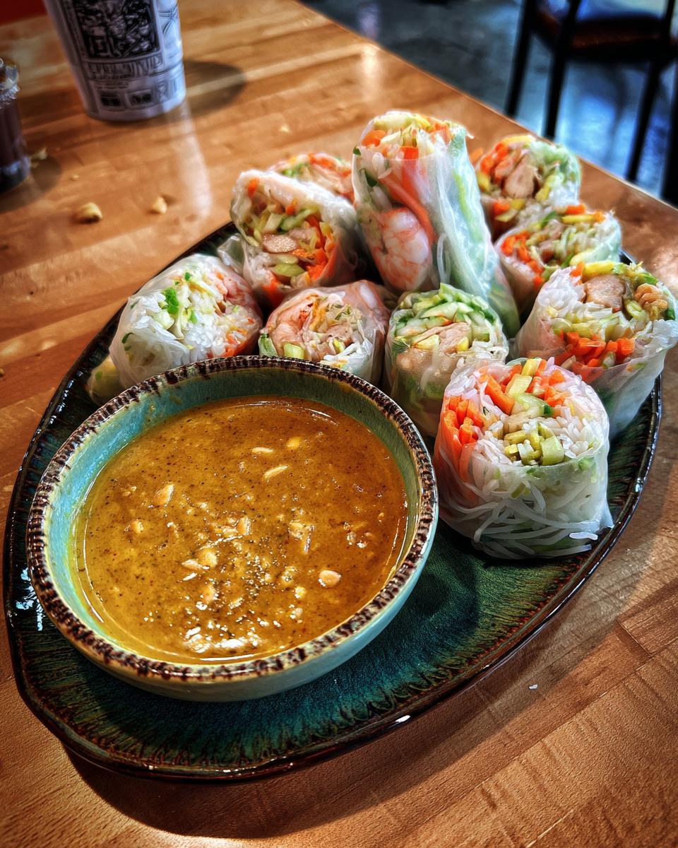 Fresh Spring Rolls with Peanut Sauce - detail 1
