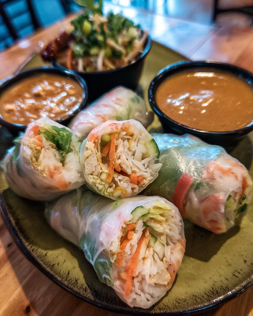 Fresh Spring Rolls with Peanut Sauce - detail 2