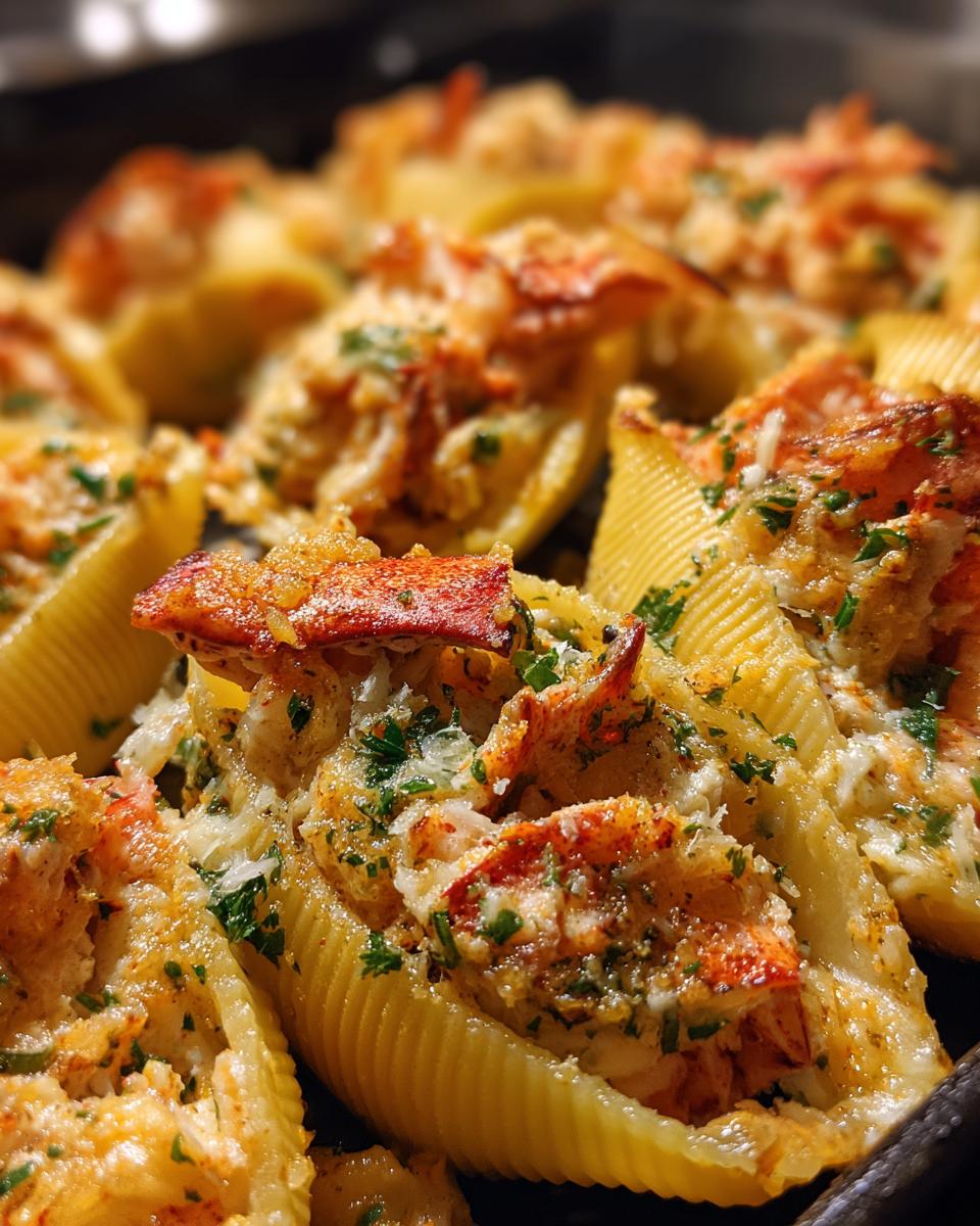 Garlic Butter Lobster Stuffed Shells for Christmas - detail 1