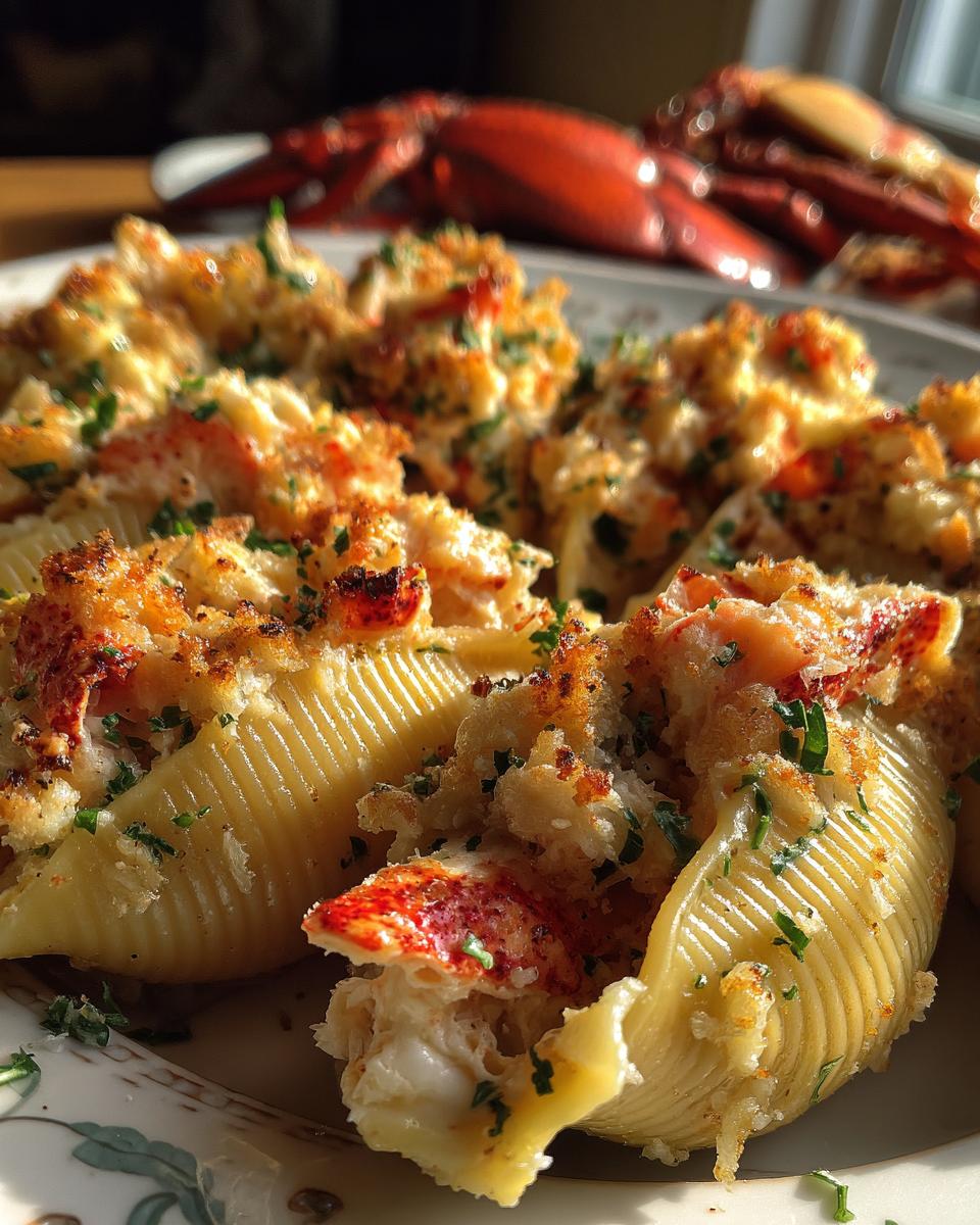 Garlic Butter Lobster Stuffed Shells for Christmas - detail 2