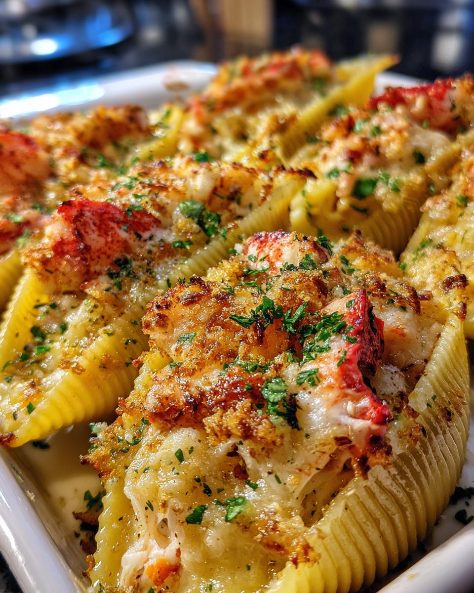 Garlic Butter Lobster Stuffed Shells for Christmas - detail 4