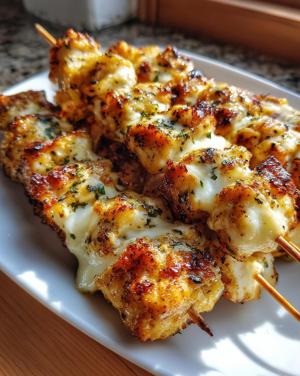 Garlic Mozzarella Chicken Bomb Skewers - detail 1