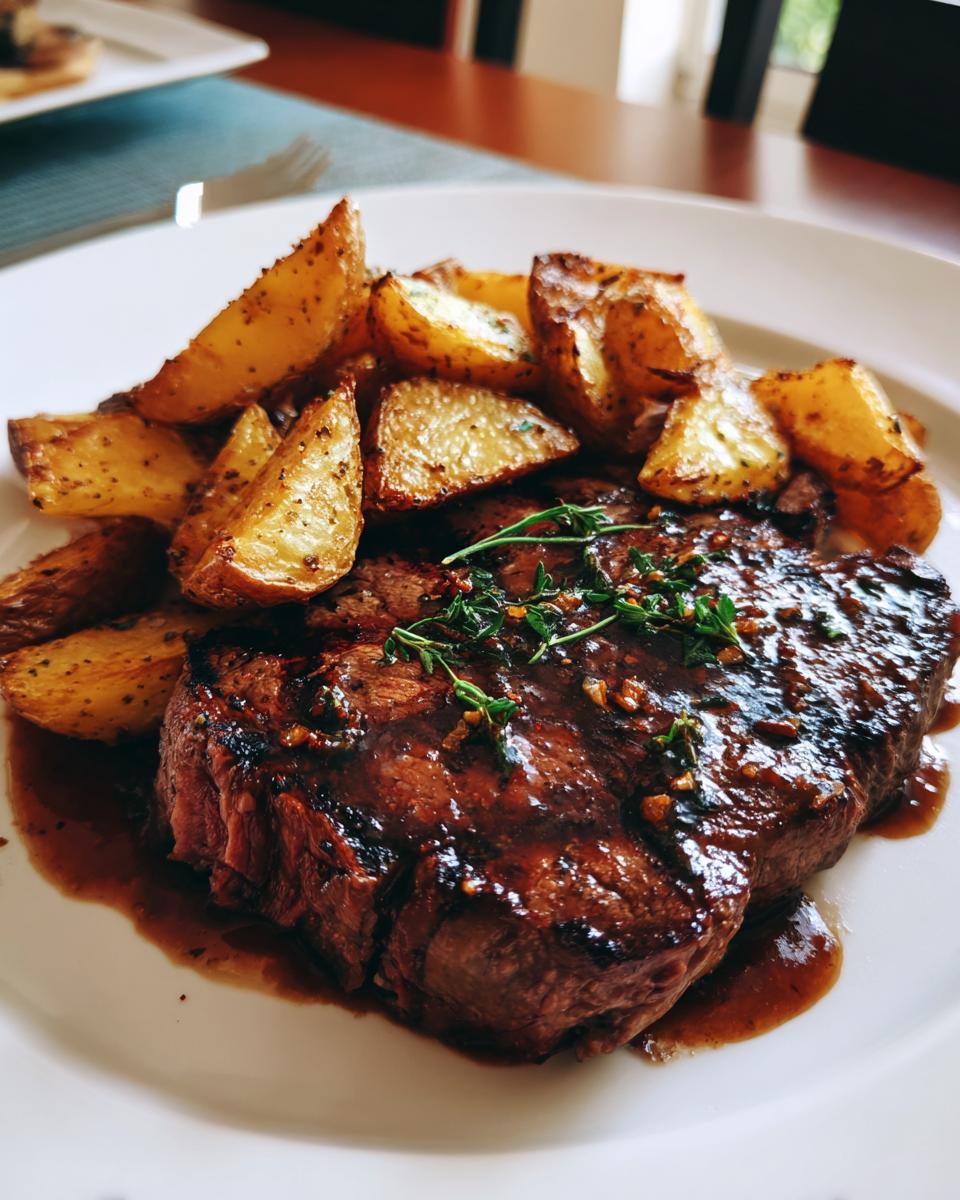 Grilled Beef with Roasted Potatoes and Homemade Sauce - detail 3