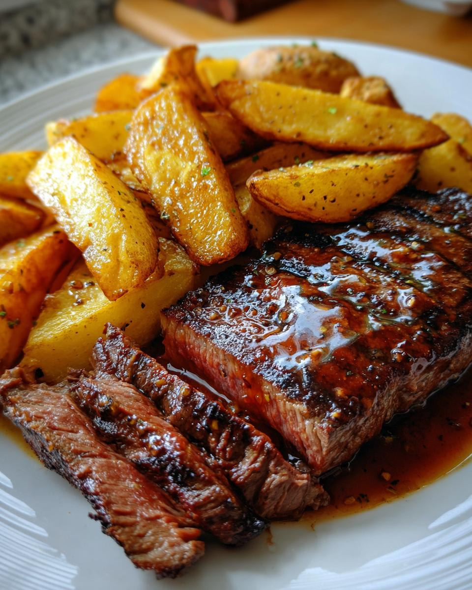 Grilled Beef with Roasted Potatoes and Homemade Sauce - detail 4