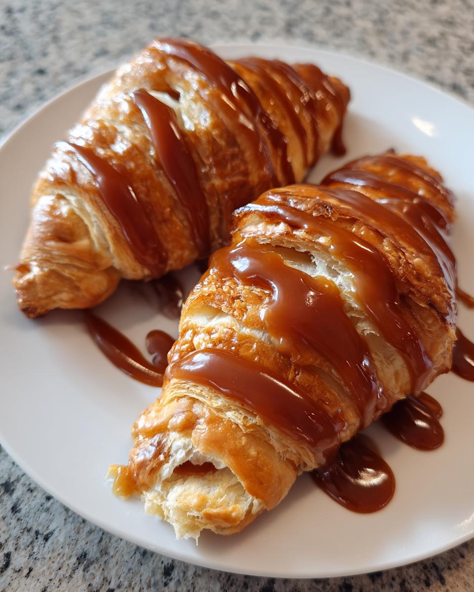 Homemade Croissants with Caramel Sauce - detail 1