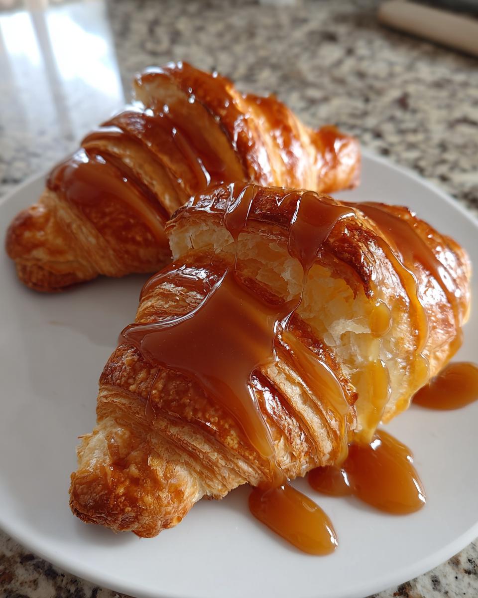Homemade Croissants with Caramel Sauce - detail 2