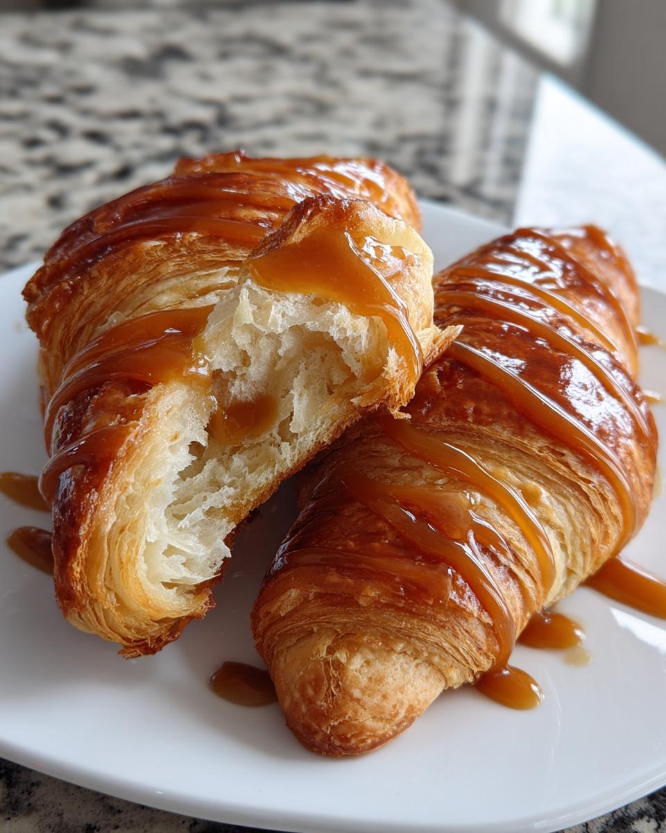 Homemade Croissants with Caramel Sauce - detail 3