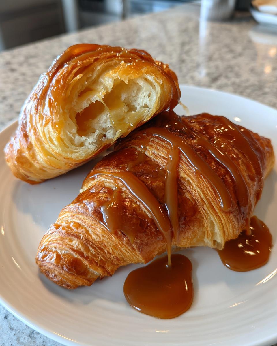 Homemade Croissants with Caramel Sauce - detail 4