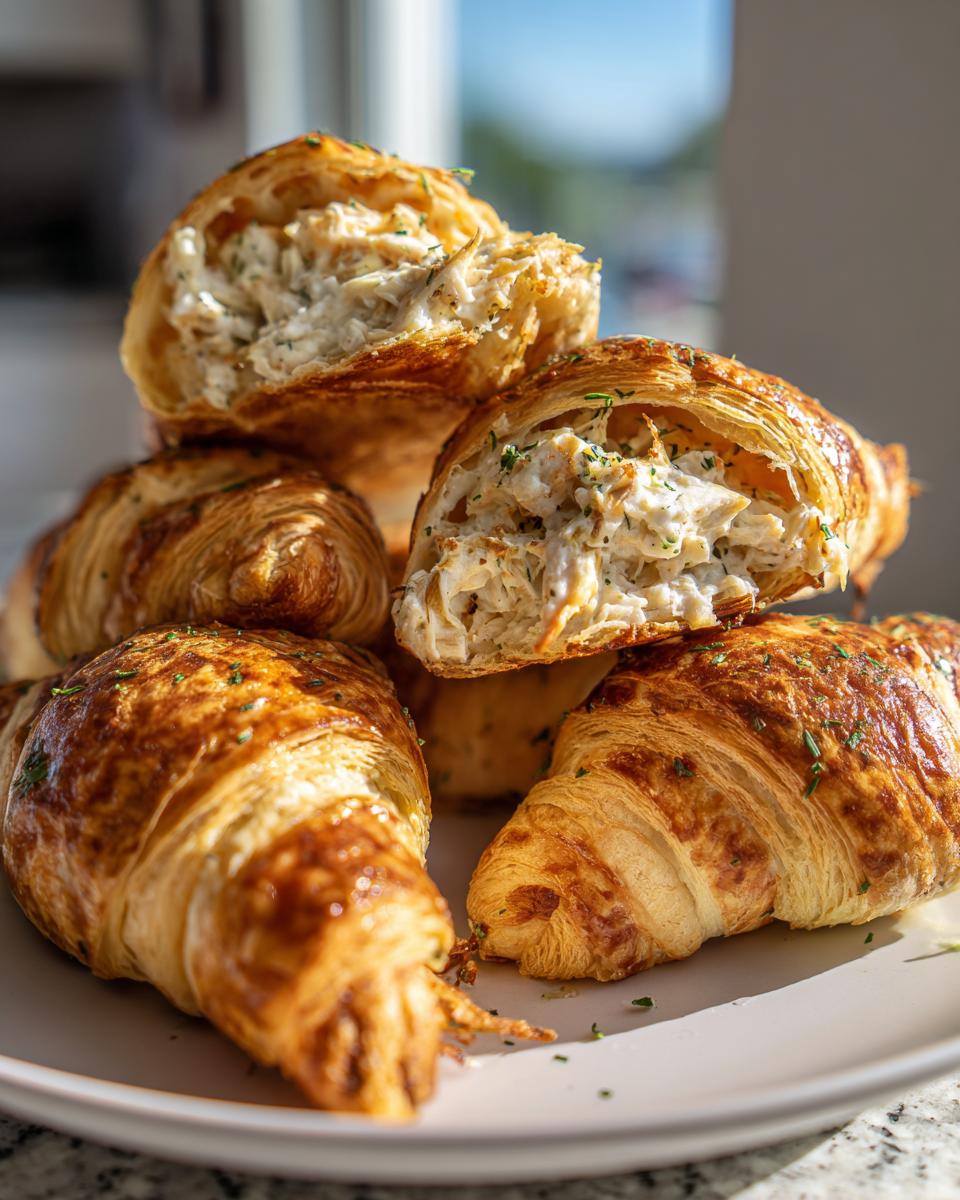 Kip Alfredo Gevulde Croissantrollen - detail 1