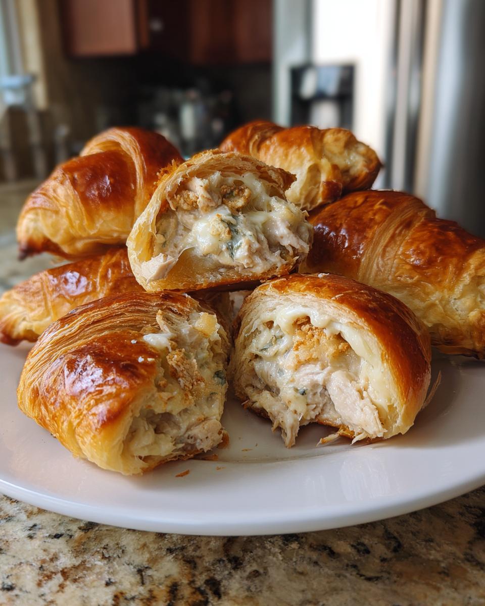 Kip Alfredo Gevulde Croissantrollen - detail 2