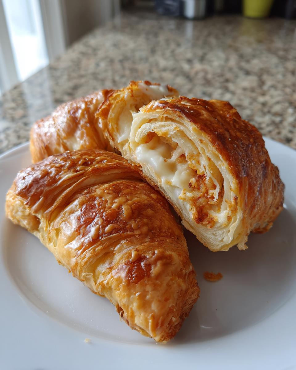 Kip Alfredo Gevulde Croissantrollen - detail 3