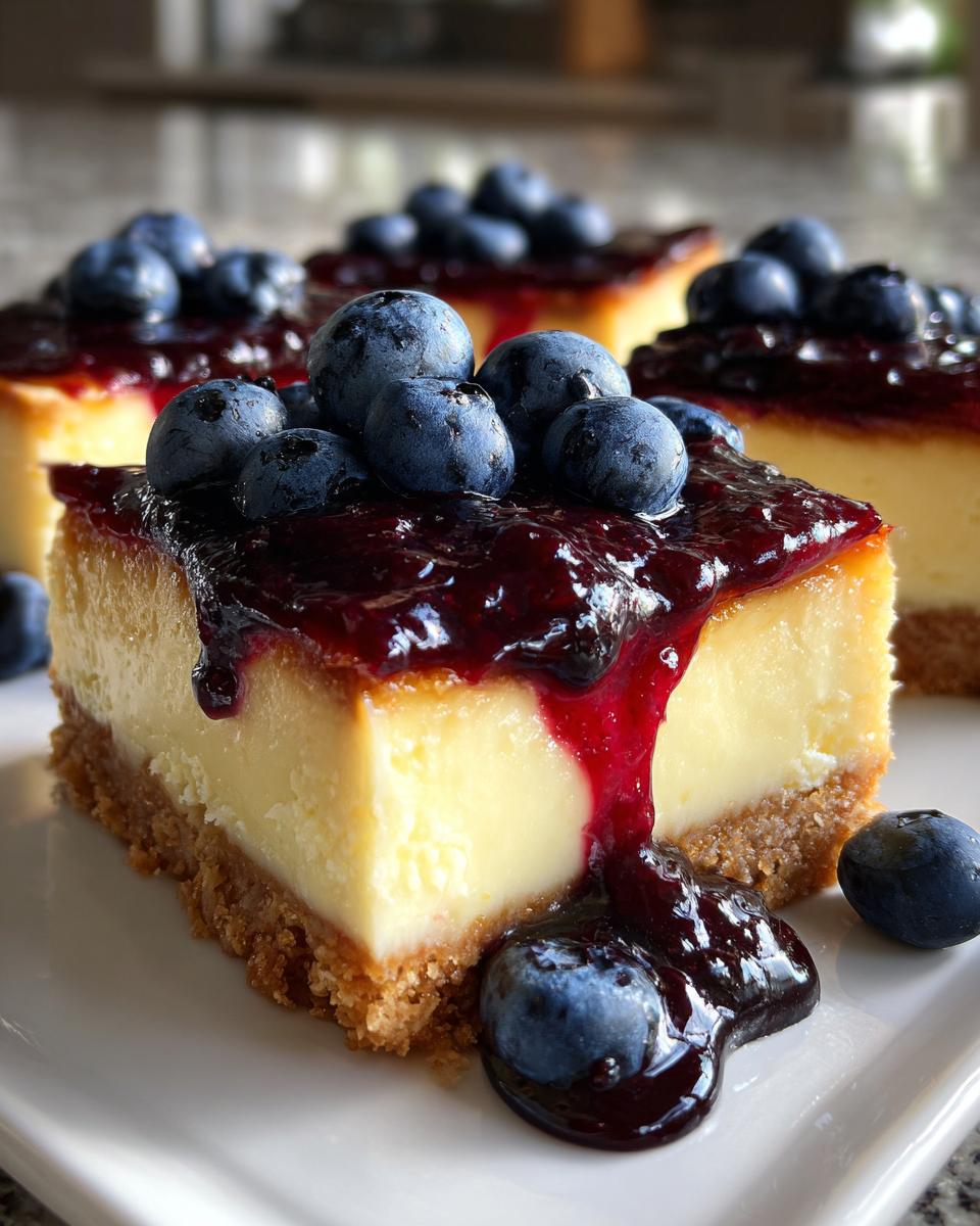 Lemon Cheesecake Squares with Blueberry Topping - detail 3