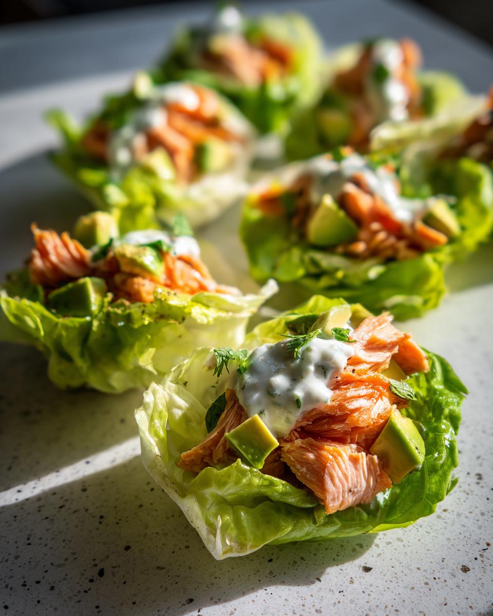 Lettuce Cups with Cooked Salmon, Avocado, and Yogurt - detail 4