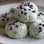Mint Chocolate Chip Snowball Cookies for Christmas
