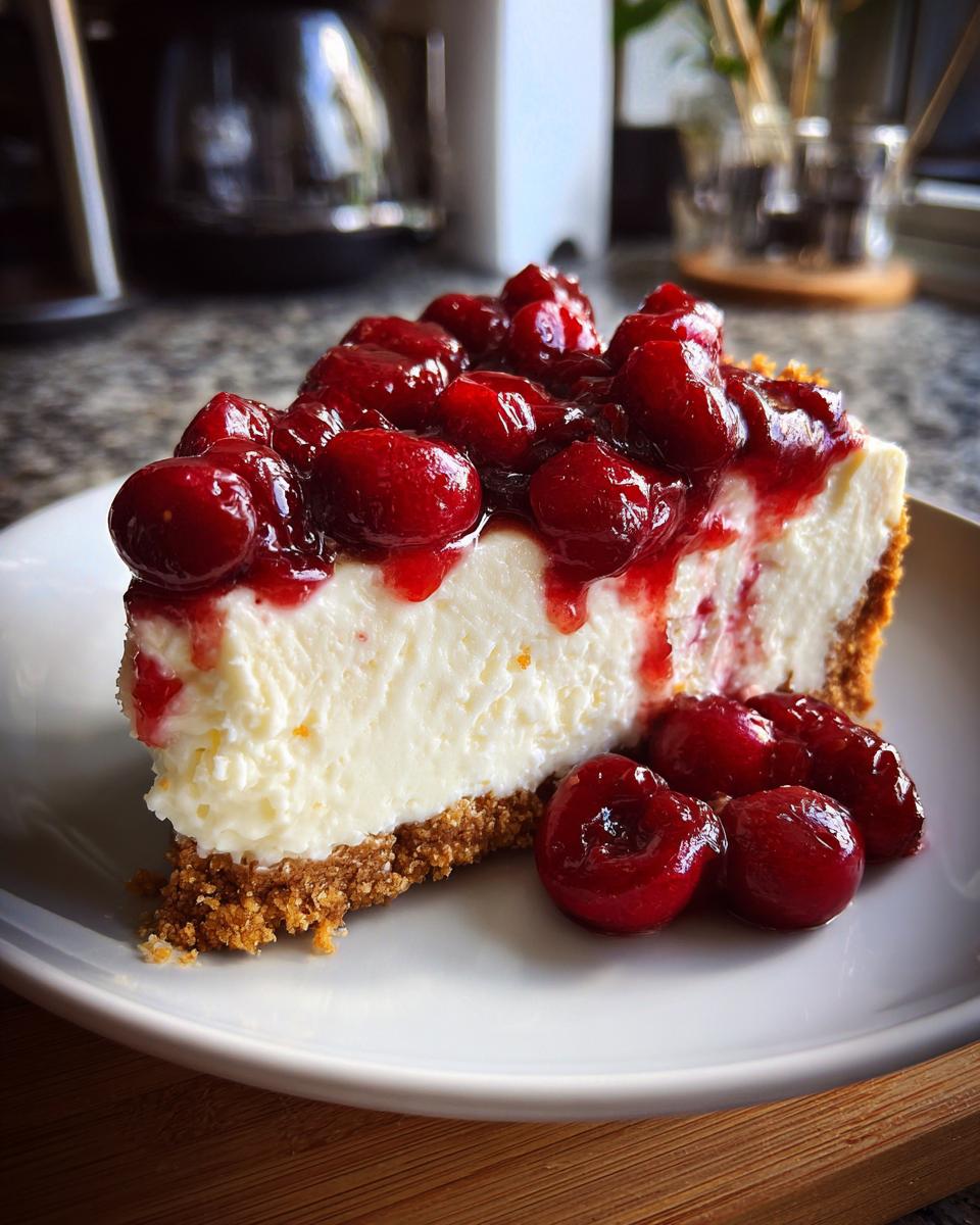 No-Bake Cherry Cheesecake Dessert for Christmas - detail 1