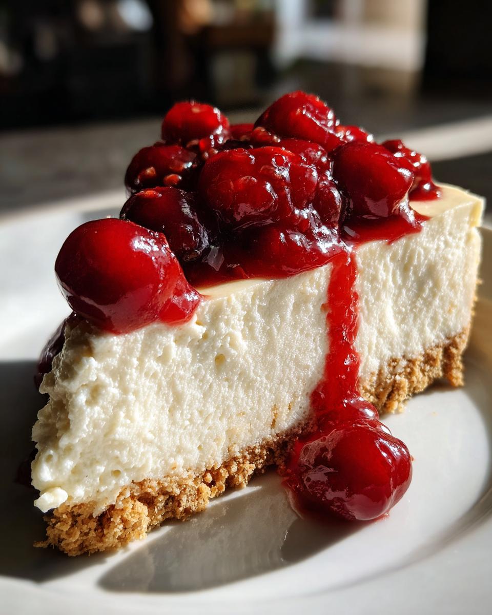 No-Bake Cherry Cheesecake Dessert for Christmas - detail 3