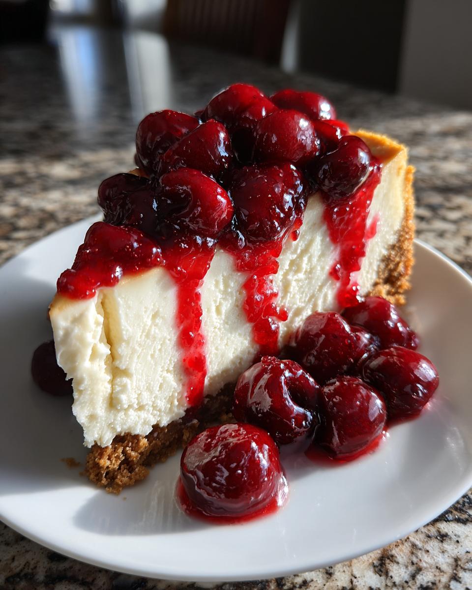 No-Bake Cherry Cheesecake Dessert for Christmas - detail 4